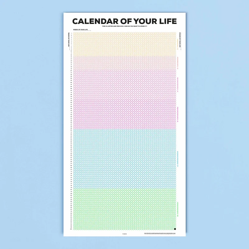 Image of Calendar of Your Life Infographic Poster (Neon)