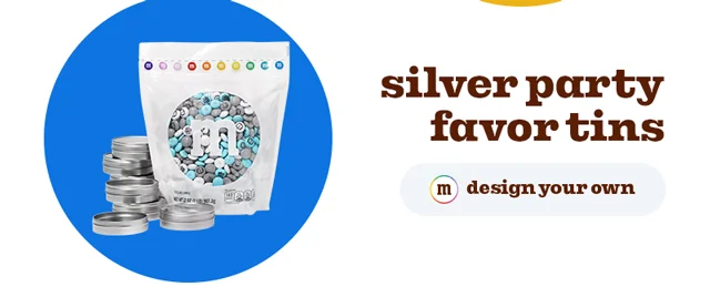 SILVER PARTY FAVOR TINS