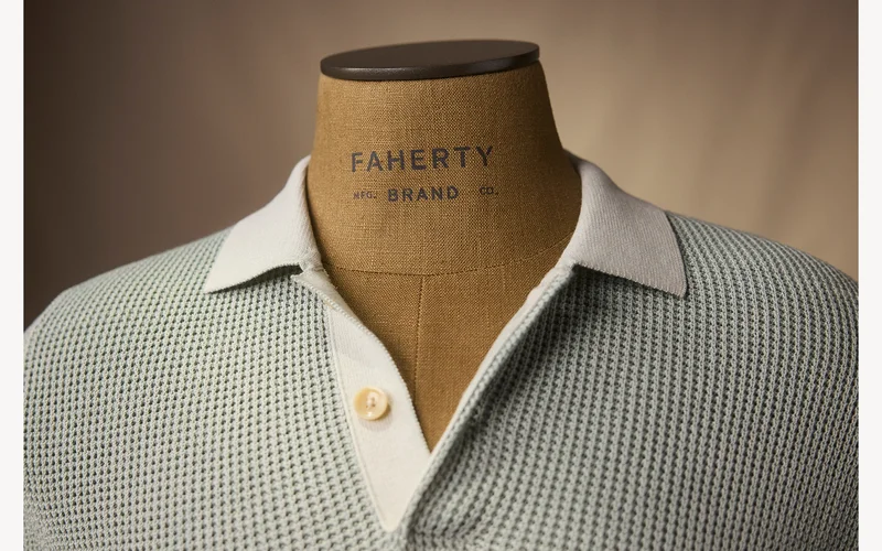 Long Sleeve Sunwashed Sweater Polo