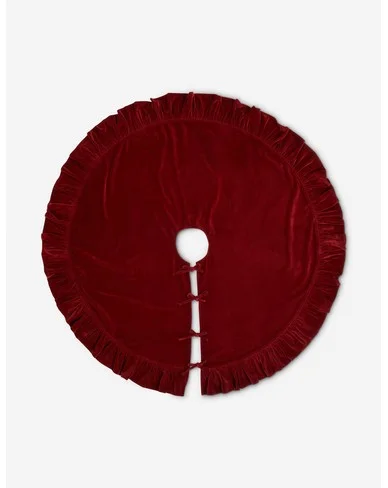 Mauree Velvet Tree Skirt - Cherry