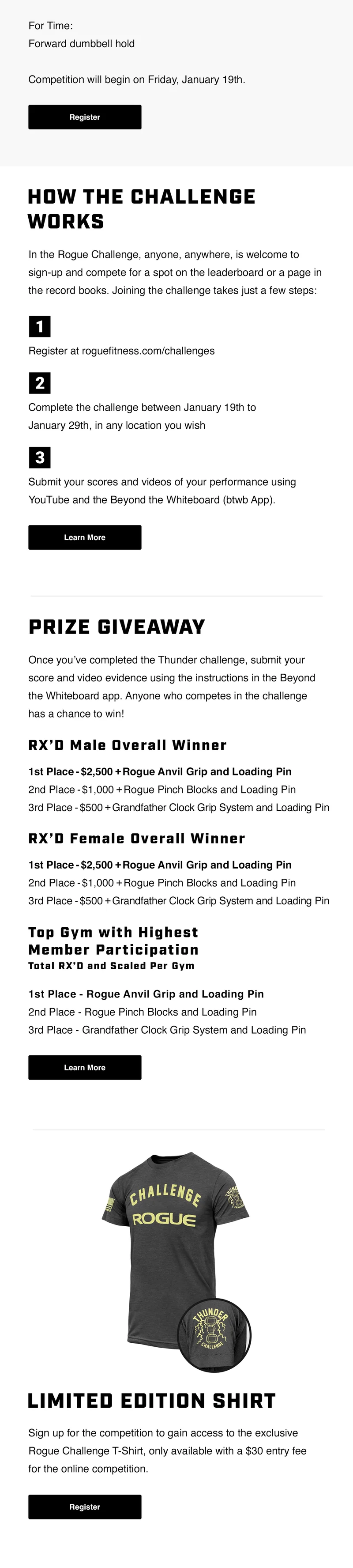 Thunder Challenge - Register