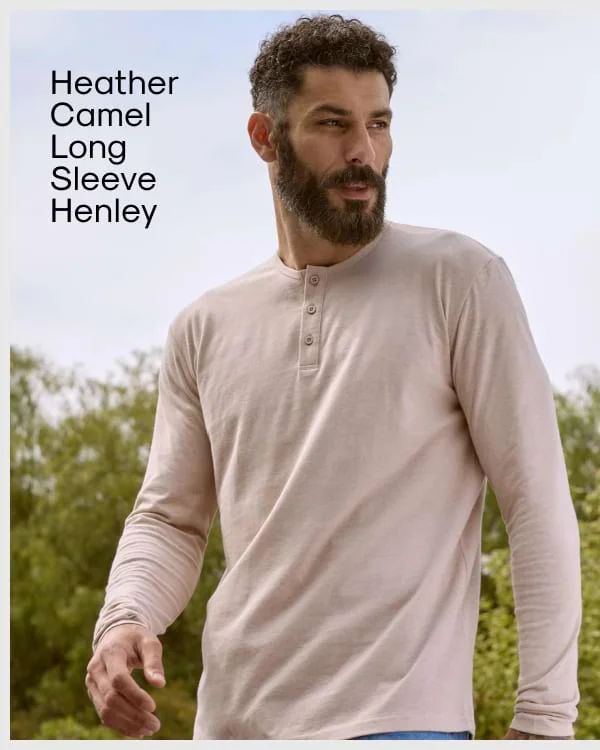 Heather Camel Long Sleeve Henley