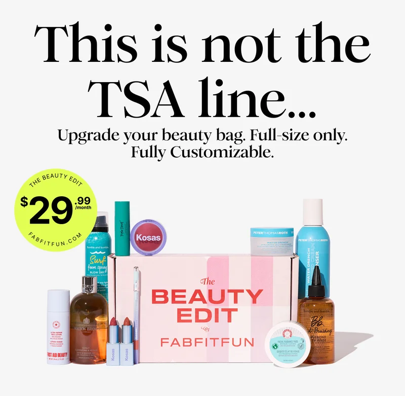 This is not the TSA line... | Upgrade your beauty bag. Full-size only. Fully Customizable.
