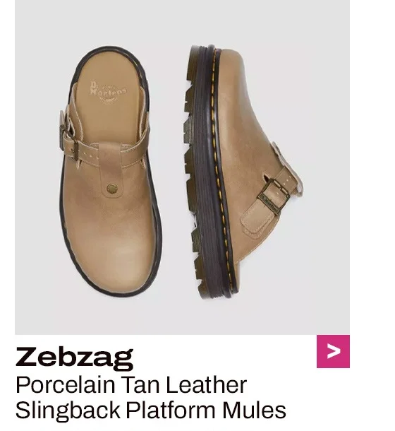 Zebzag Leather Slingback Platform Mules