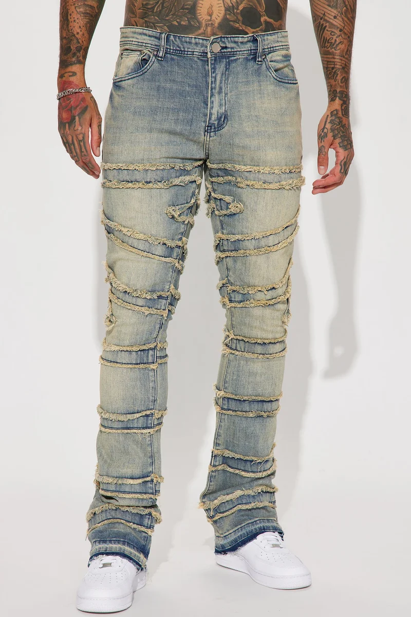 Image of About Fray Stacked Skinny Flare Jeans - Vintage Blue Wash