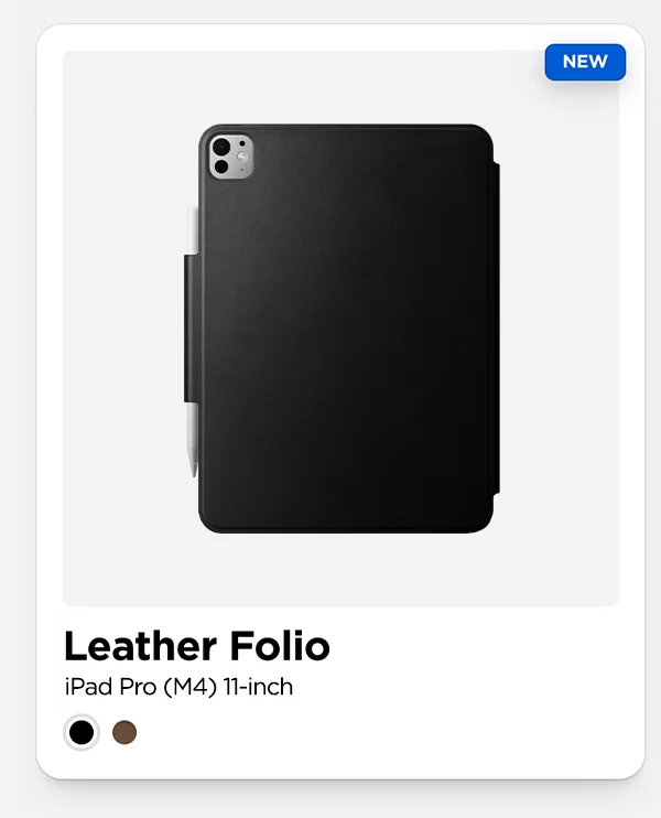 Leather Folio Plus. Black Leather 11 inch.