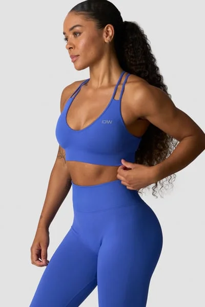 Image of Define Seamless V-neck Sports Bra Virtual Blue