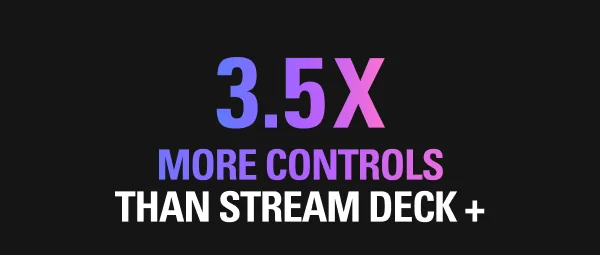 3.5x more controls than Stream Deck + 3.5x more controls than Stream Deck +