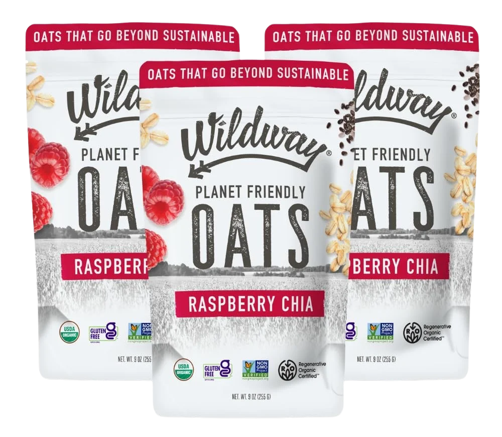 Image of Wildway Regenerative Organic Oats Raspberry Chia (3 Pack)
