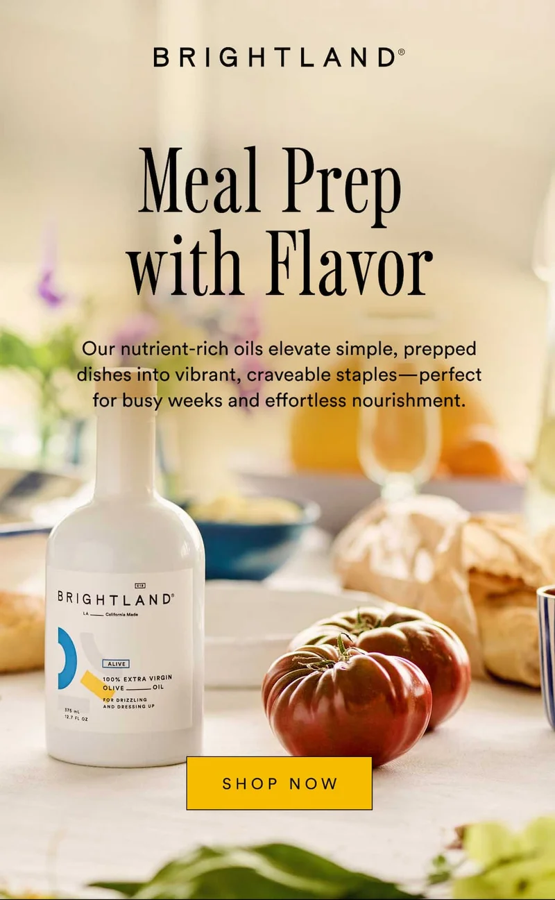 Meal prep with flavor. Our nutrient-rich oils elevate simple, prepped dishes into vibrant, craveable staples—perfect for busy weeks and effortless nourishment.