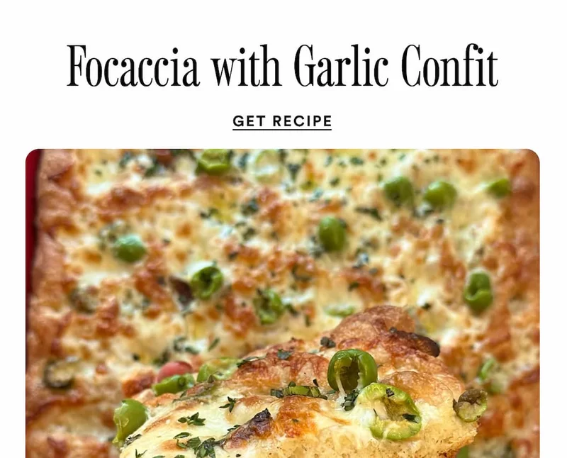 Focaccia with Garlic Confit