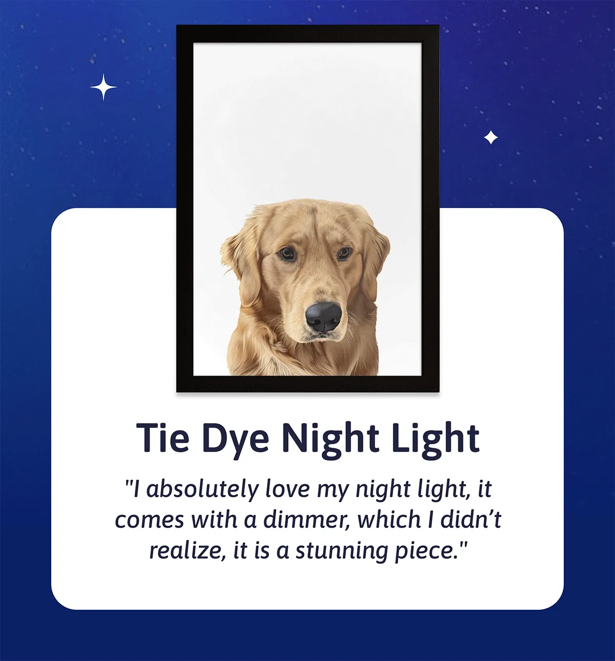 Tie Dye Night Light "I absolutely love my night light, it comes with a dimmer, which I didn’t realize, it is a stunning piece."