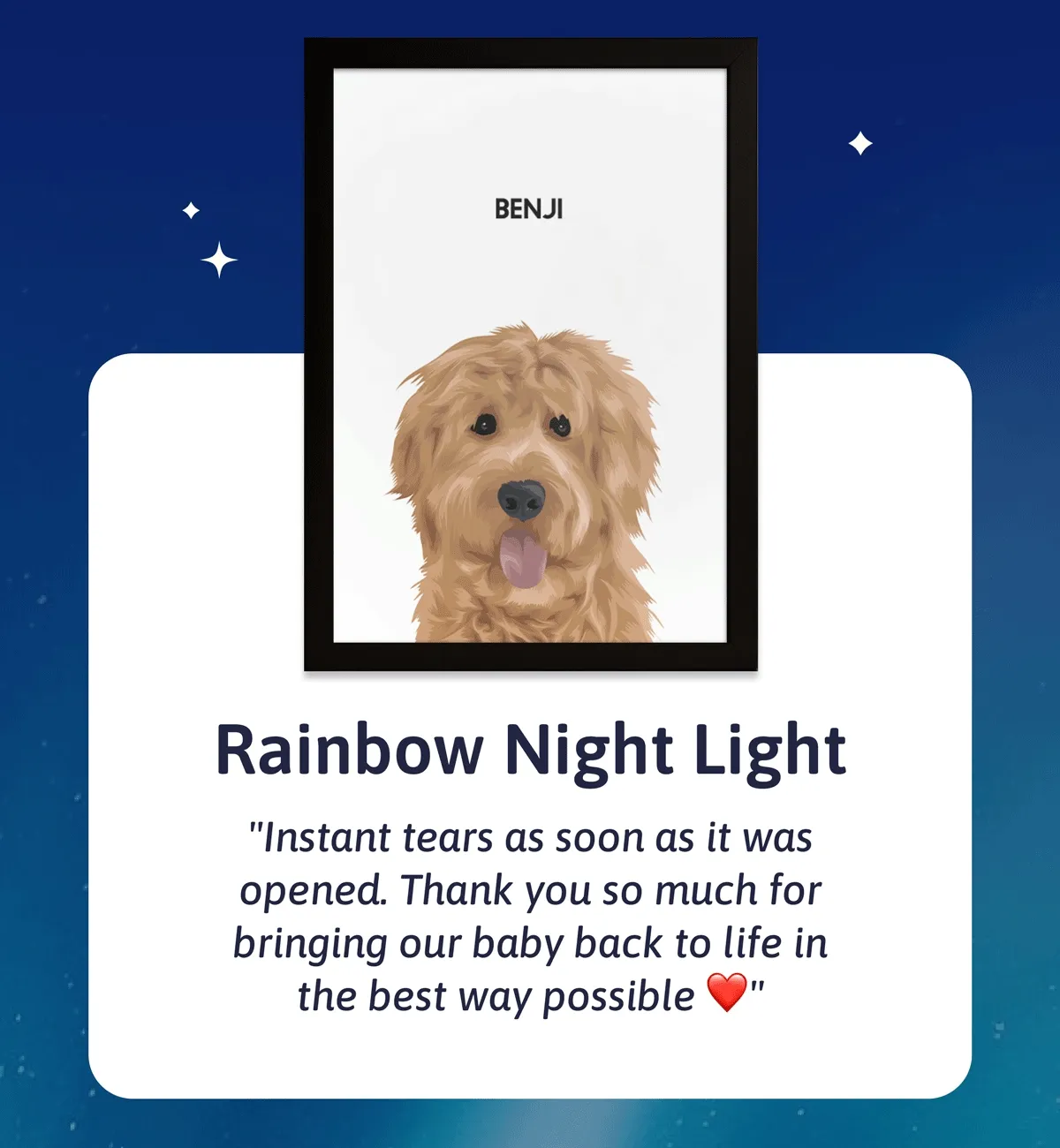 Rainbow Night Light "Instant tears as soon as it was opened. Thank you so much for bringing our baby back to life in the best way possible ❤️"
