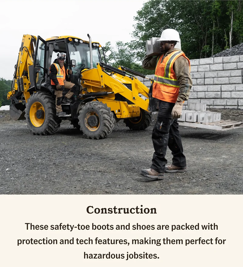 Construction: These safety-toe boots and shoes are packed with protection and tech features, making them perfect for hazardous jobsites.