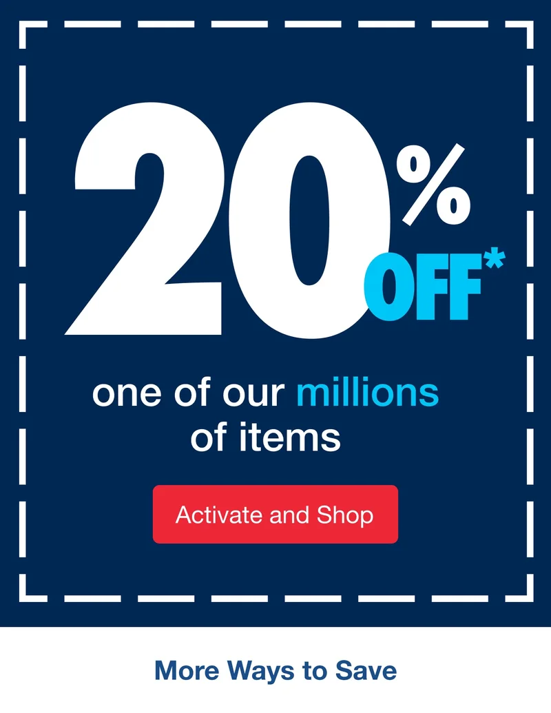20% off one of our millions of items - Activate and Shop!