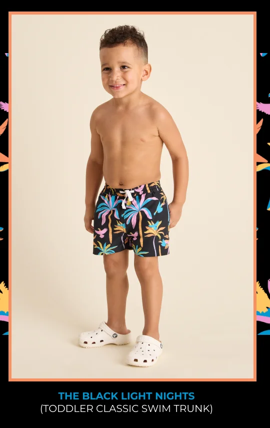 Toddler Classic Swim Trunk: The Black Light Nights