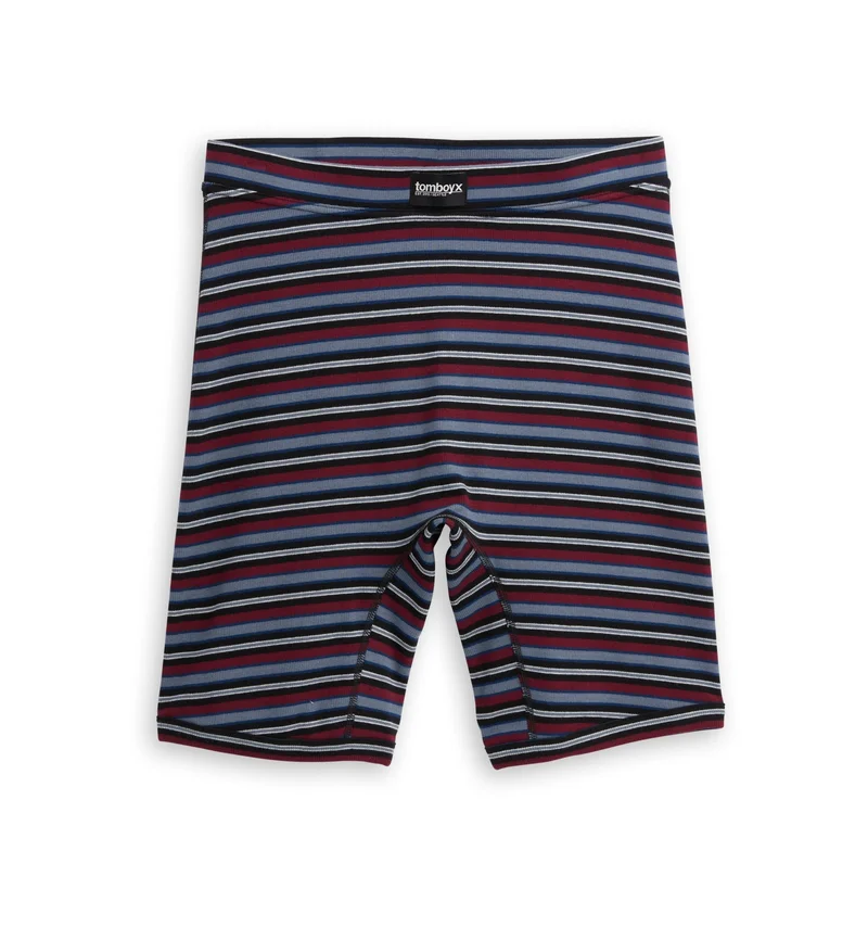 Image of Organic Cotton Rib 9" Boxer Briefs - Nostalgic Stripe