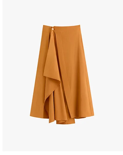 Linen Wrap Skirt Saffron