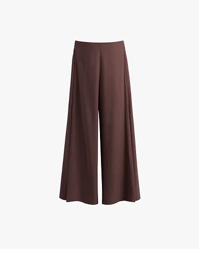Linen Pleated Pants Coffee