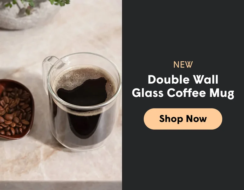 Double wall glass coffee mug