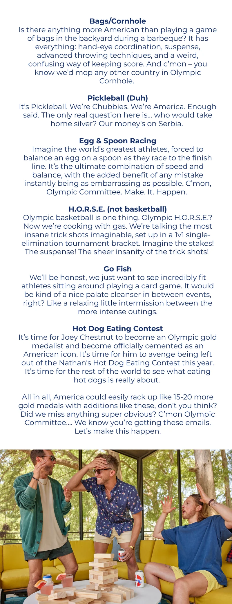 Bags / Cornhold, Pickleball and more...