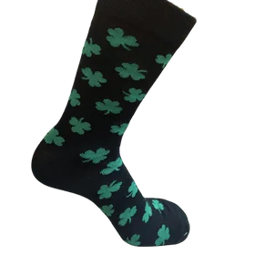 Shamrock Crew Socks Black / Medium John's Crazy Socks
