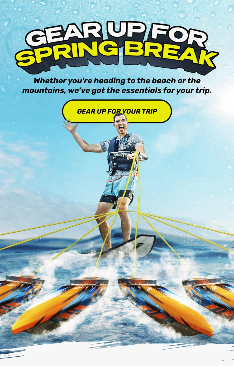 Gear Up For Spring Break | Whether you're heading to the beach or the mountains, we've got the essentials for your trip. | CTA: Shop Spring Break Colleciton