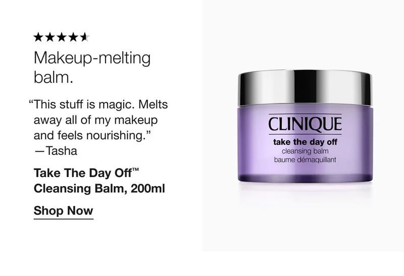 Makeup-melting balm. “This stuff is magic. Melts away all of my makeup and feels nourishing.” —Tasha Take The Day Off™ Cleansing Balm, 200ml Shop Now