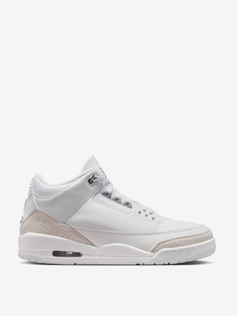 Image of Air Jordan 3 Retro Pure Money - White/Metallic Silver-White