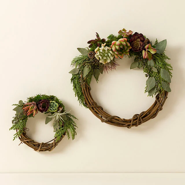 Winter Bloom Live Succulent & Cedar Wreath