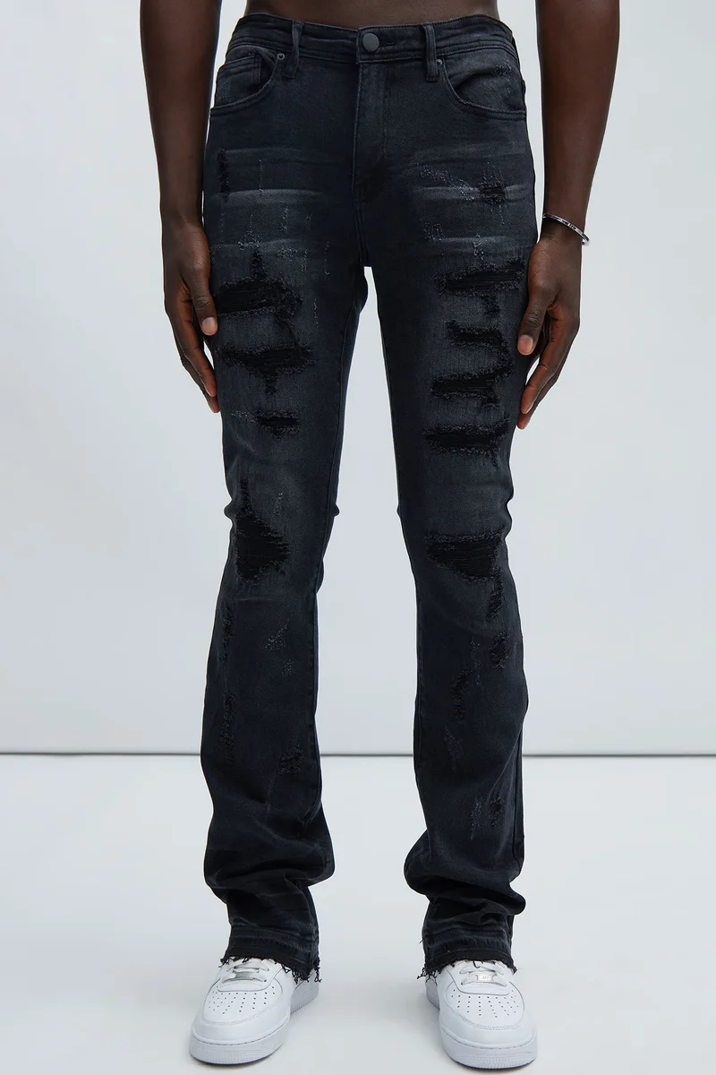 Image of Be Real Stacked Skinny Flare Jeans - Black
