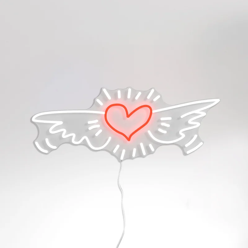 Image of Wing Heart, YP x Keith Haring, LED neon sign
