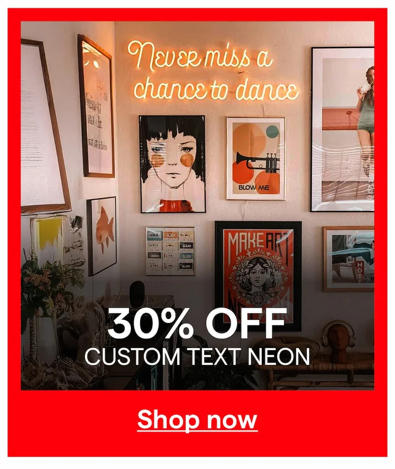 CUSTOM TEXT NEON 30% OFF