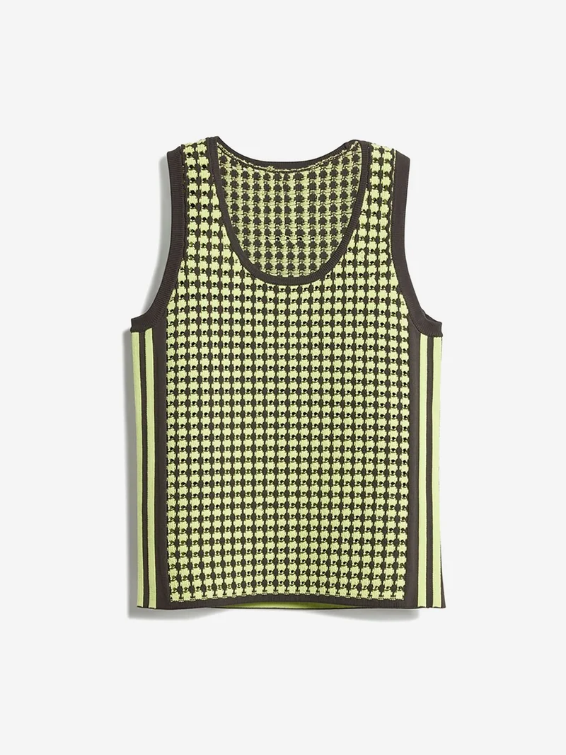 Image of Adidas x Wales Bonner Crochet Vest - Semi Frozen Yellow/Night Brown
