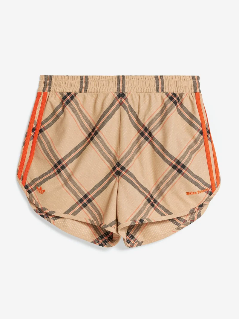 Image of Adidas x Wales Bonner Check Shorts -  Beige/Check Jacquard