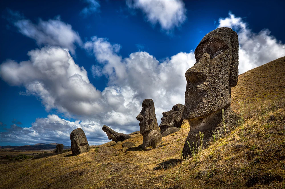 The centuries-old statues on Easter Island.