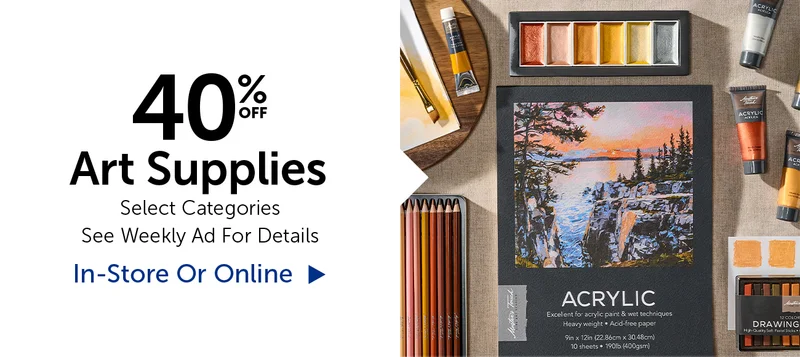 40% Off Art Supplies - Select Categories