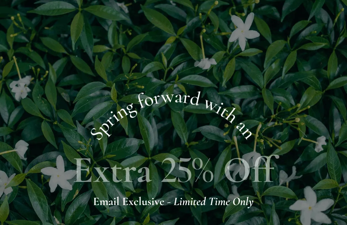 Spring forward with an | Extra 25% Off | Email Exclusive - Limited Time Only | **Exclusions Apply.