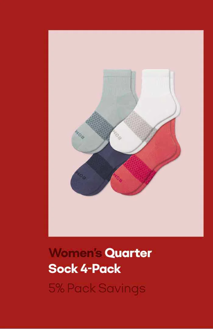Women's Quarter Sock 4-Pack 5% Pack Savings