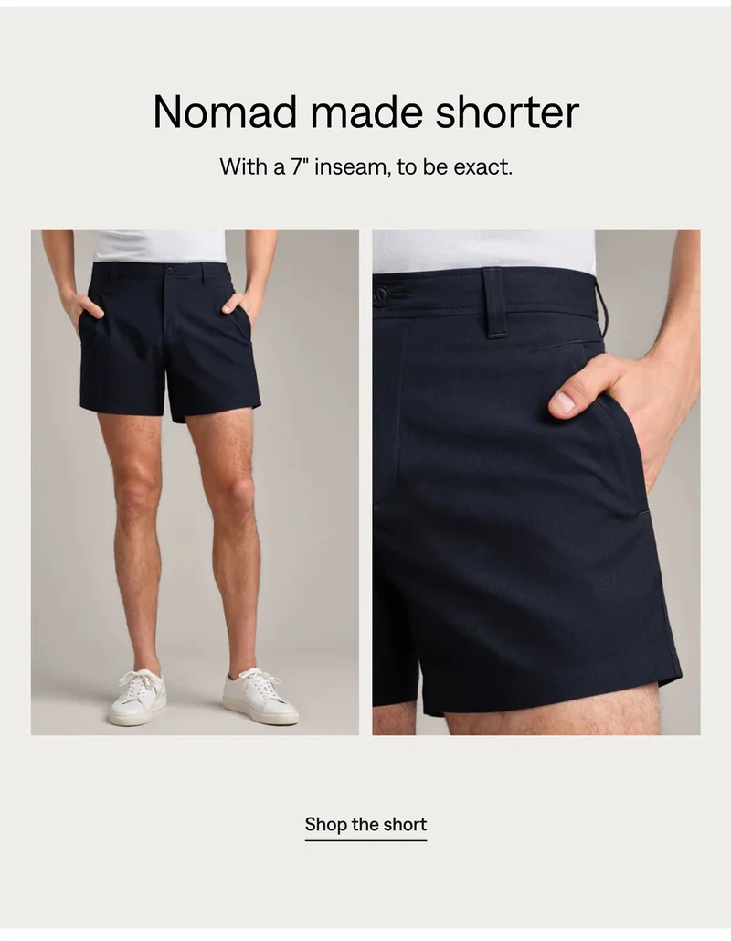 Nomad made shorter. Shop Nomad Tech Chino Short 7