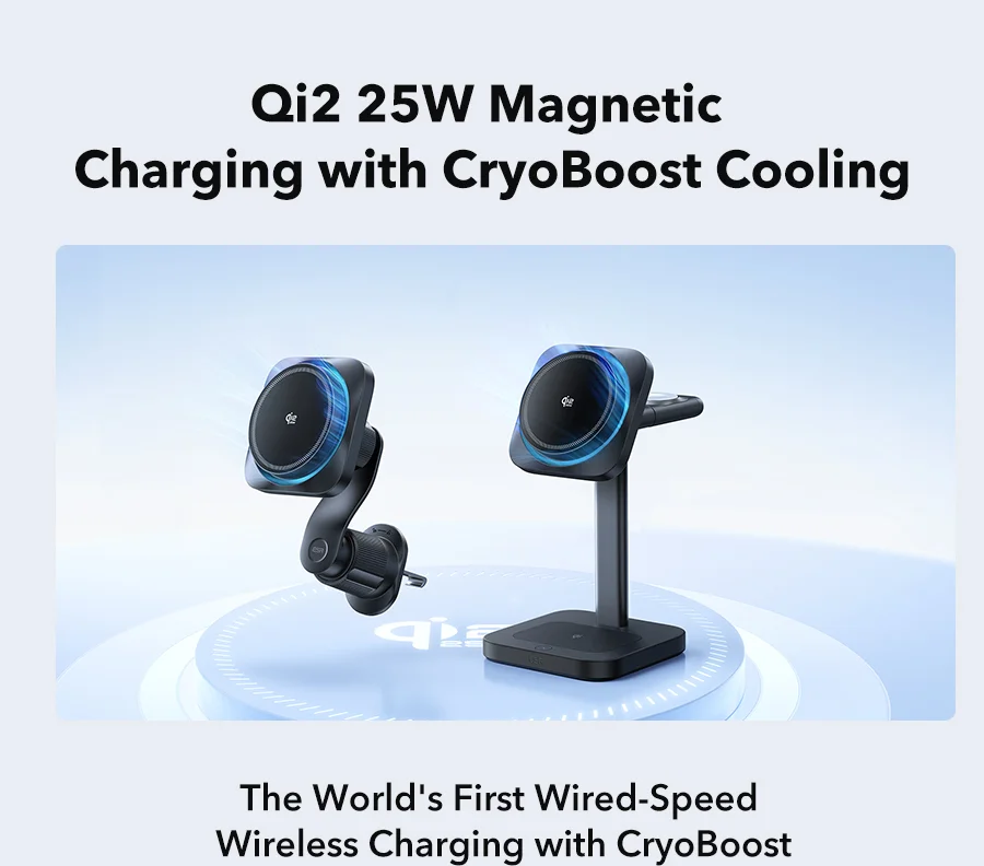 Qi2 25W Magnetic Charging with CryoBoost Cooling