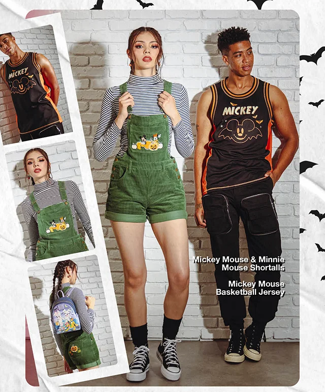Mickey Mouse and Minnie Mouse Shortalls and Mickey Mouse Basketball Jersey