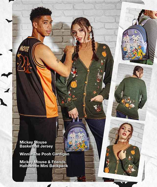 Mickey Mouse Basketball Jersey and Winnie The Pooh Cardigan and Mickey Mouse and Friends Halloween Mini Backpack