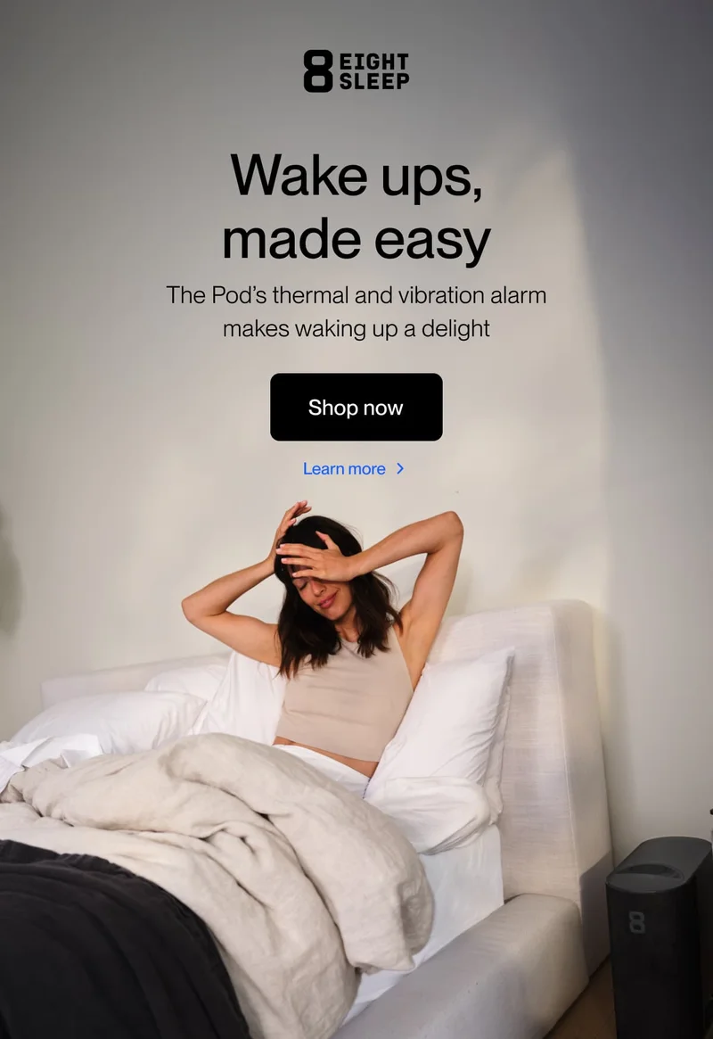 Wake ups, made easy The Pod’s thermal and vibration alarm makes waking up a delight