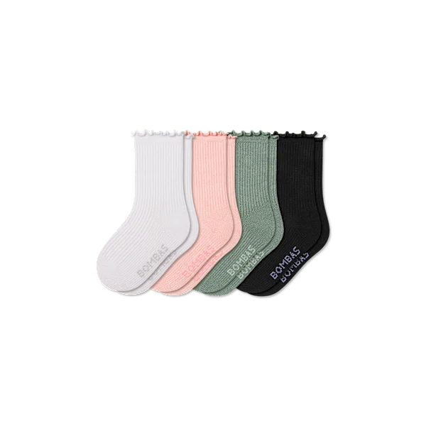 Junior Ruffle Rib Calf Sock 4-Pack