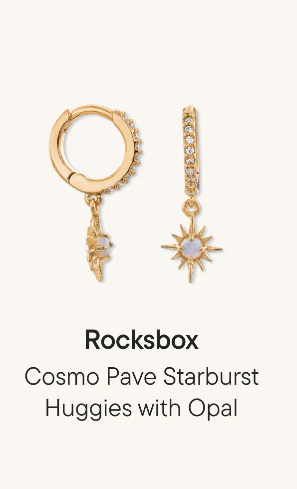Cosmo Pave Starburst Huggies with Opal