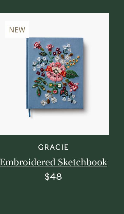 Gracie Embroidered Sketchbook