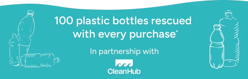100 plastic bottles rescued with every purchase