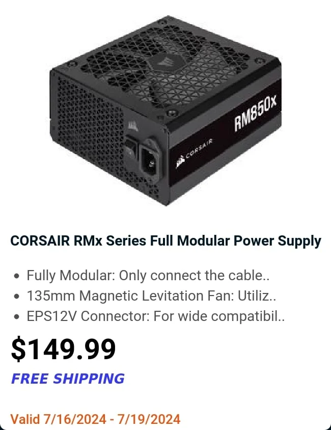 CORSAIR RMx Series Full Modular Power Supply