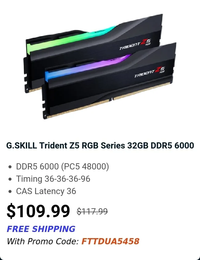 G.SKILL Trident Z5 RGB Series 32GB DDR5 6000